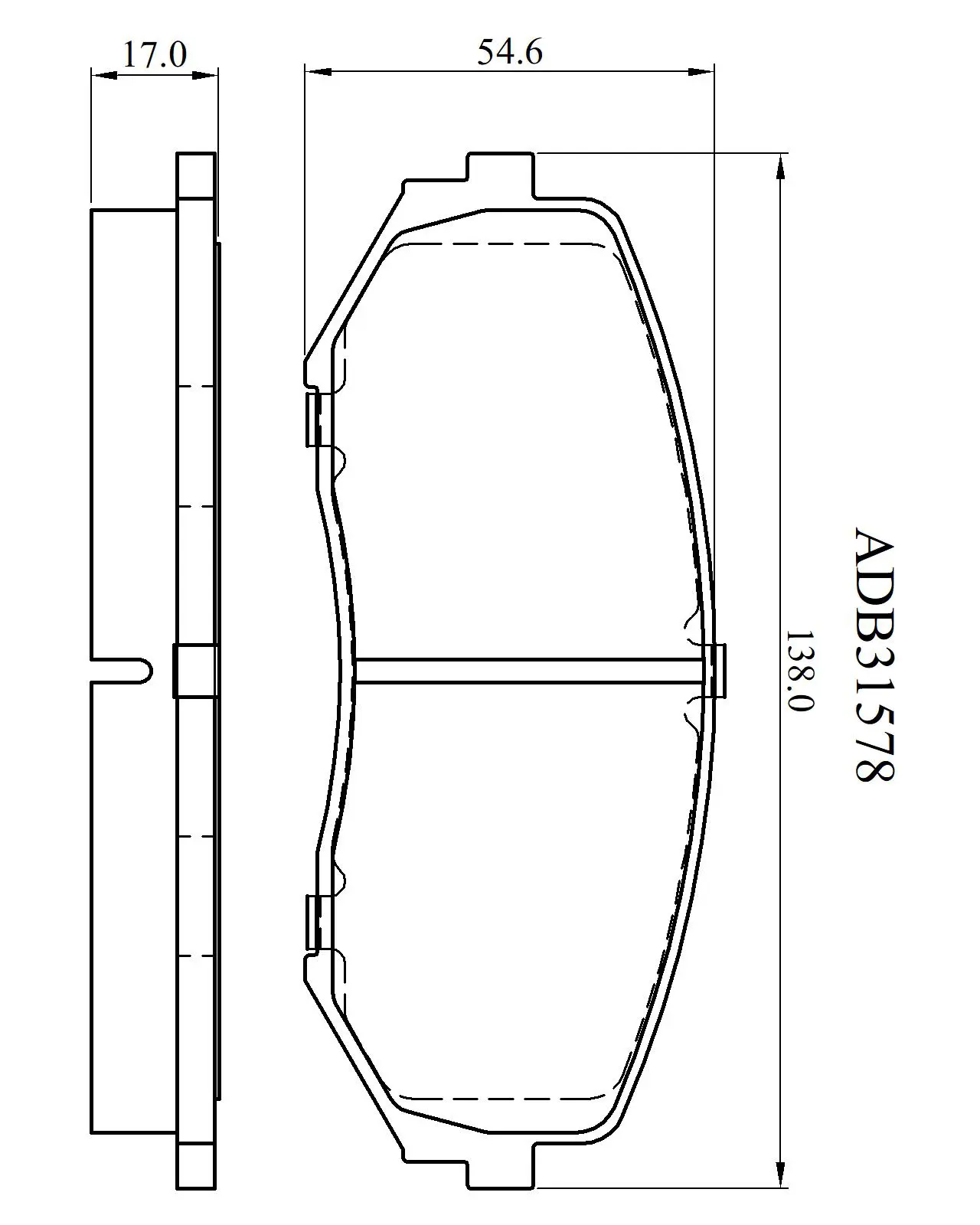 Тормозные колодки дисковые, комплект ALLIED NIPPON J2JN7 NW ADB31578 1420940033
