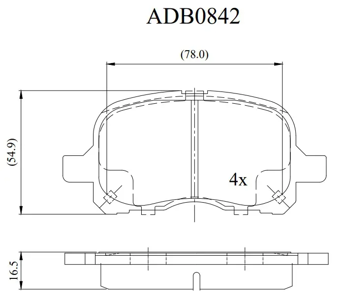 Тормозные колодки дисковые, комплект ALLIED NIPPON 1441280492 IV3EUM 0 ADB0842