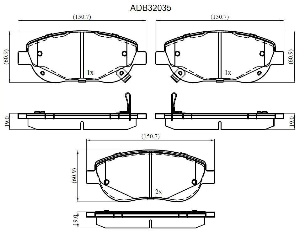 Тормозные колодки дисковые, комплект ALLIED NIPPON ADB32035 1441280499 9GH0 4T5 изображение 0