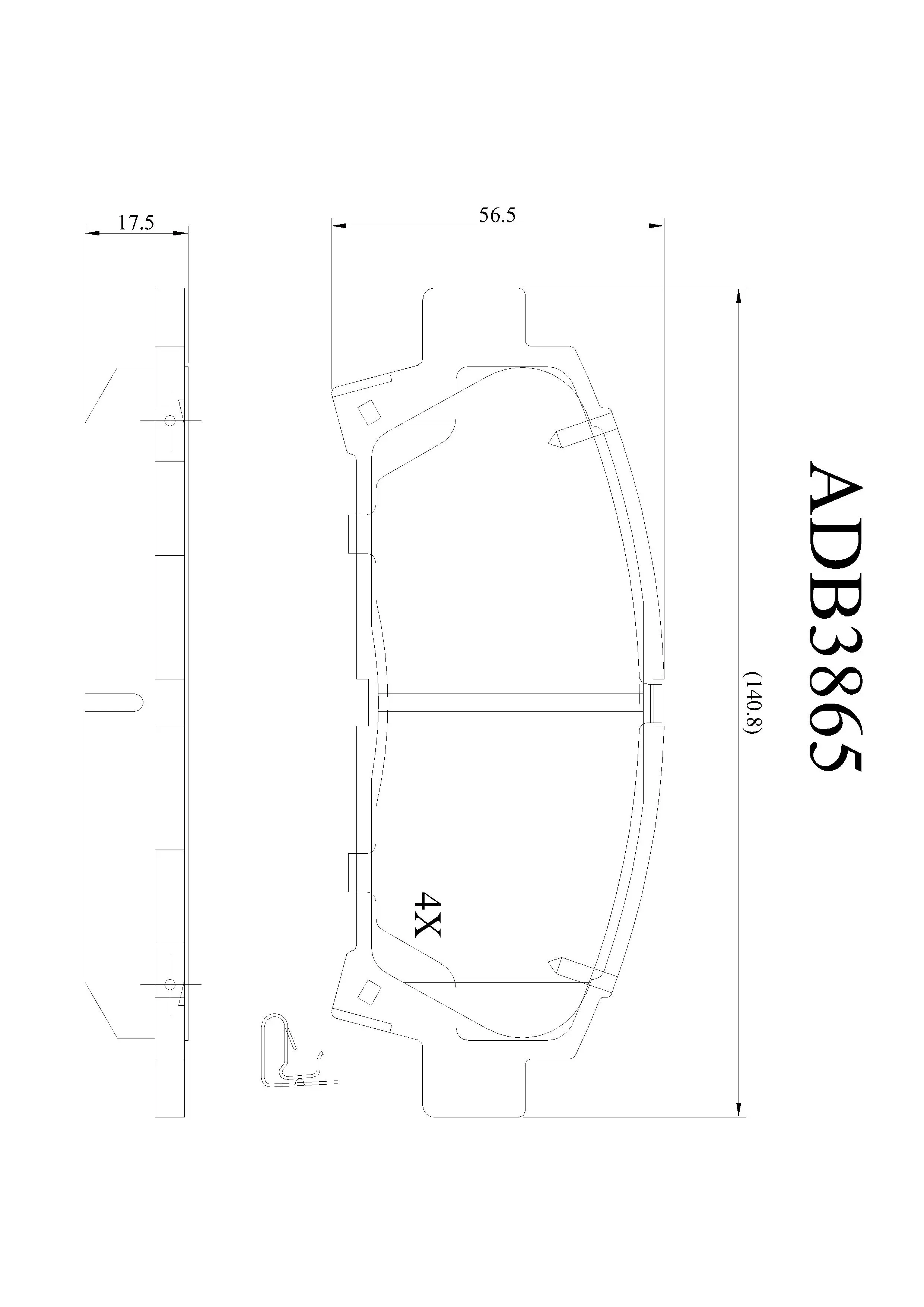 Тормозные колодки дисковые, комплект ALLIED NIPPON MQ I3Z ADB3865 1420935052