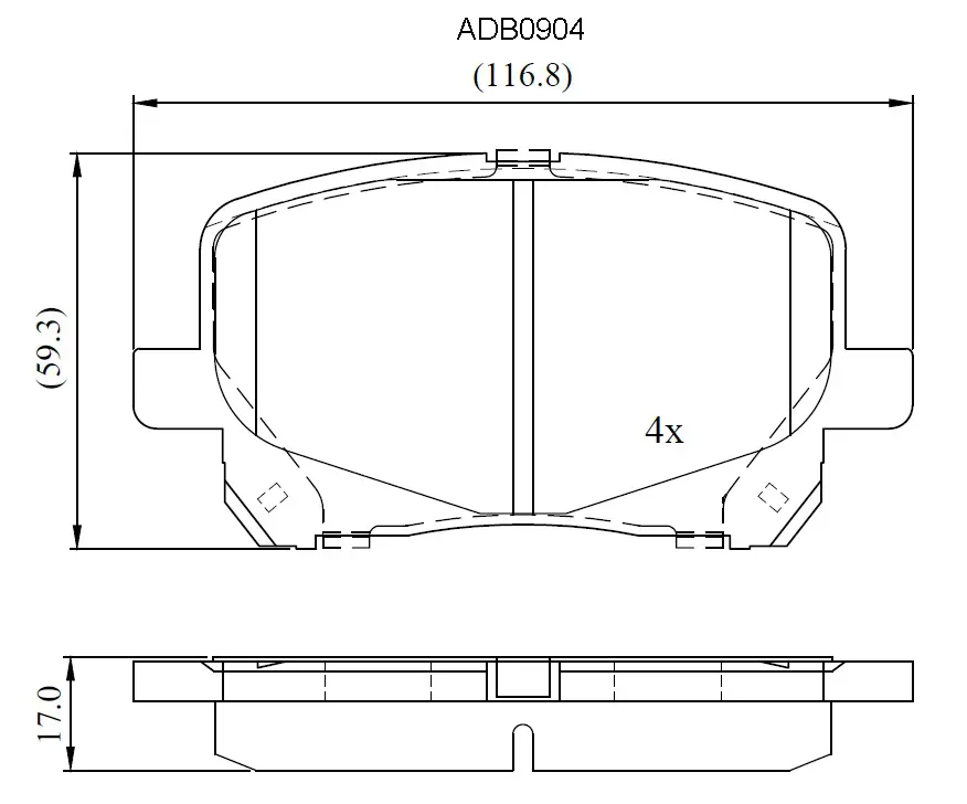 Тормозные колодки дисковые, комплект ALLIED NIPPON ADB0904 0IJD Q6K 1420935166 изображение 0