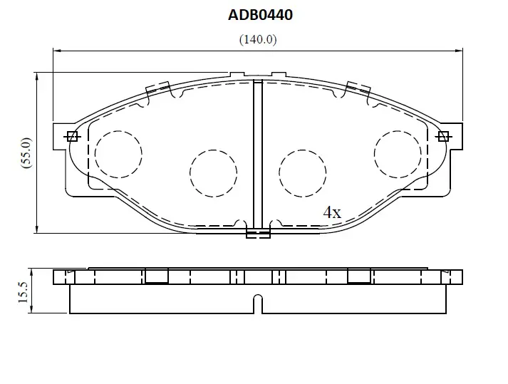 Тормозные колодки дисковые, комплект ALLIED NIPPON 1420934496 QT3 N0 ADB0440