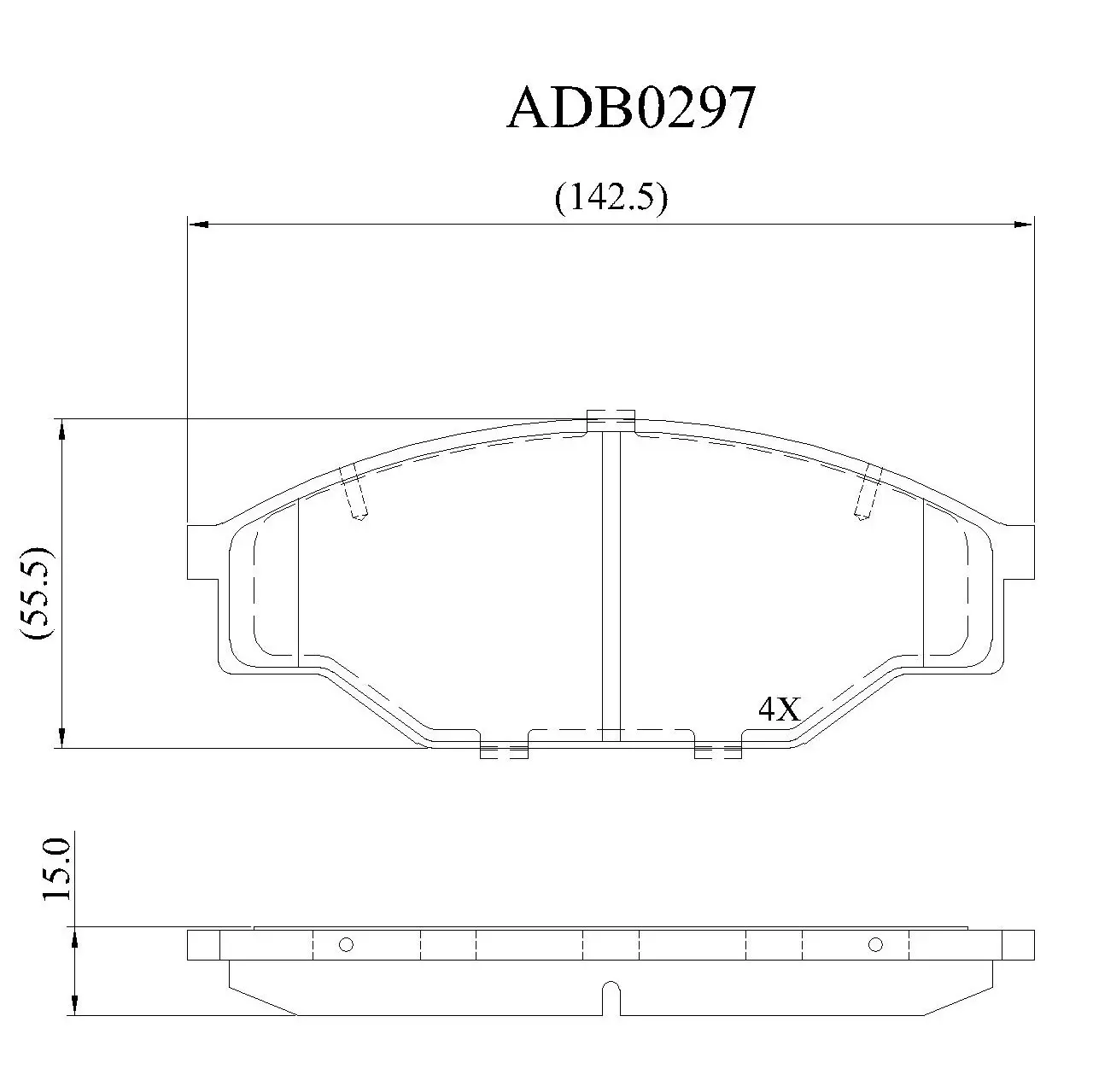 Тормозные колодки дисковые, комплект ALLIED NIPPON U0 YRP ADB0297 1441280527