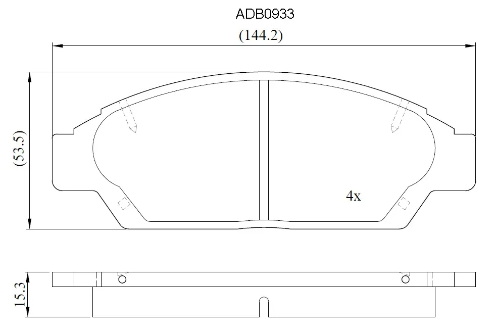 Тормозные колодки дисковые, комплект ALLIED NIPPON ADB0933 1441280534 Y 25B3