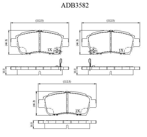 Тормозные колодки дисковые, комплект ALLIED NIPPON 1420935233 ADB3582 EX4 0E