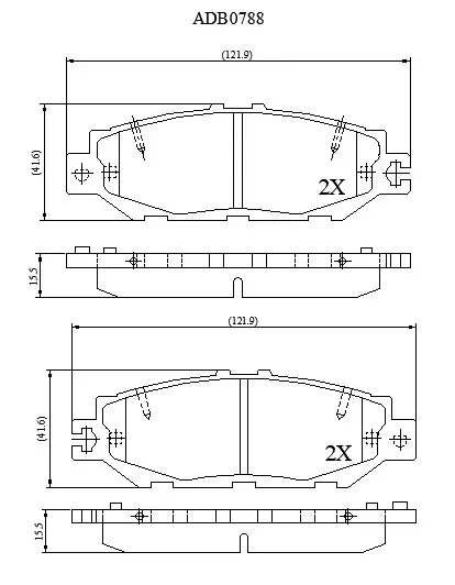 Тормозные колодки дисковые, комплект ALLIED NIPPON 6L 0W63 1441280547 ADB0788 изображение 0