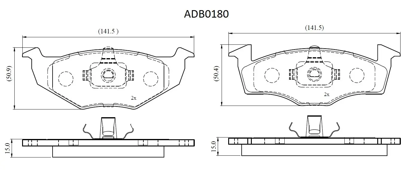 Тормозные колодки дисковые, комплект ALLIED NIPPON ADB0180 NJGO C 1441280563