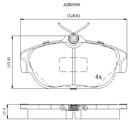 Тормозные колодки дисковые, комплект ALLIED NIPPON 3X 38SO6 1441280592 ADB0590