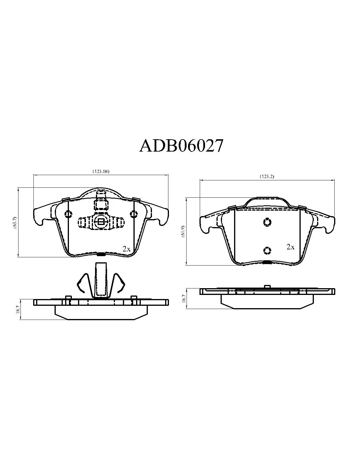 Тормозные колодки дисковые, комплект ALLIED NIPPON ADB06027 1441280596 SK NX2 изображение 0