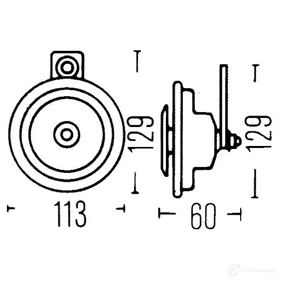 Пневматический звуковой сигнал HELLA 3ba002768771 E1 20024 B 36 18978 изображение 1