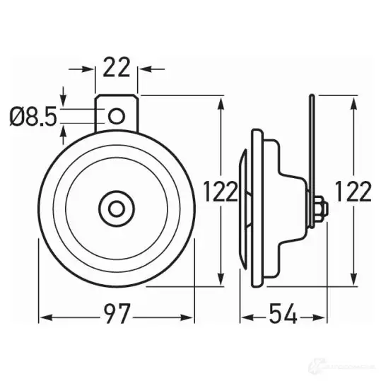 Звуковой сигнал HELLA B 36 E1 20024 3BA 002 768-382 18970 - Изображение 1