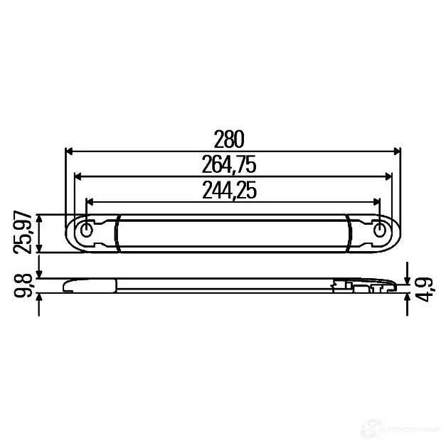 Дополнительный стоп-сигнал HELLA I28TR2 2da343106211 14708 E4 7696 изображение 1