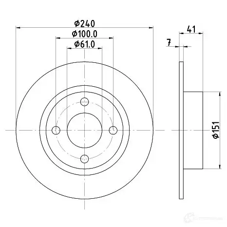 Тормозной диск HELLA Y8I5ZB3 31213 50 253 8DD 355 106-461 - Изображение 1