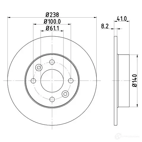 Тормозной диск HELLA 30689 3889L6Y 8DD 355 101-221 52804PR O - Изображение 1