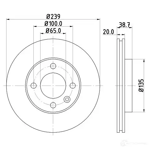 Тормозной диск HELLA 8DD 355 100-191 539 30PRO 30586 CKYC91A - Изображение 1