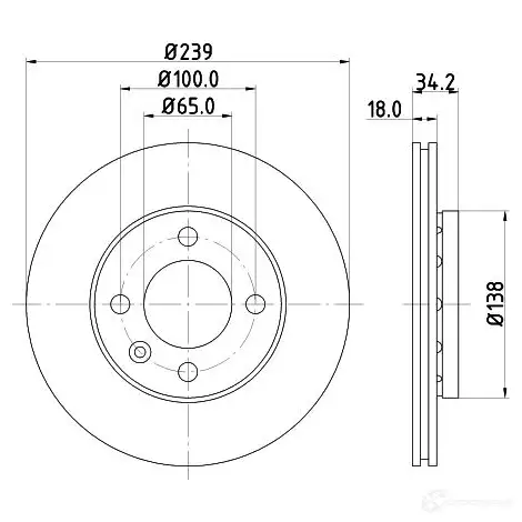 Тормозной диск HELLA 53947P RO 8DD 355 104-211 PSGLF 30988 изображение 0