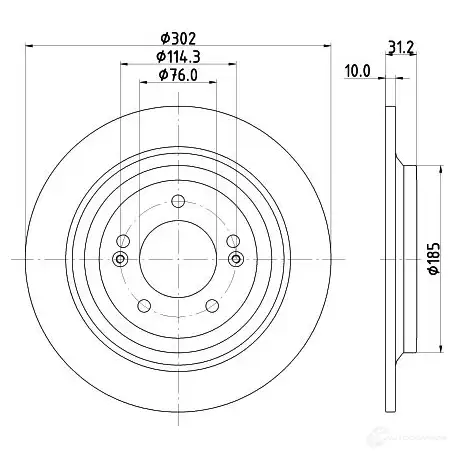 Тормозной диск HELLA 1424970773 8DD 355 126-681 55934 PRO CFGF0X - Изображение 1