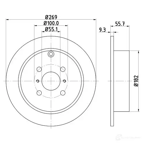 Тормозной диск HELLA 31615 54262PR O 5VV1YE 8DD 355 110-491 изображение 0