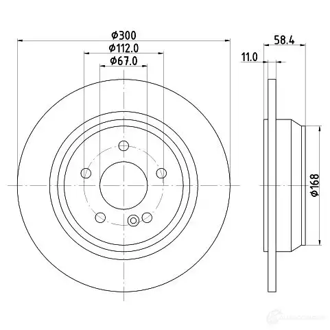 Тормозной диск HELLA ZAWPJZ 8DD 355 106-891 31256 50271PR O - Изображение 1