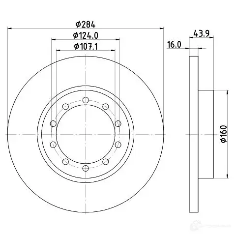 Тормозной диск HELLA 87WN4G0 8DD 355 118-521 55 425 32409 - Изображение 1
