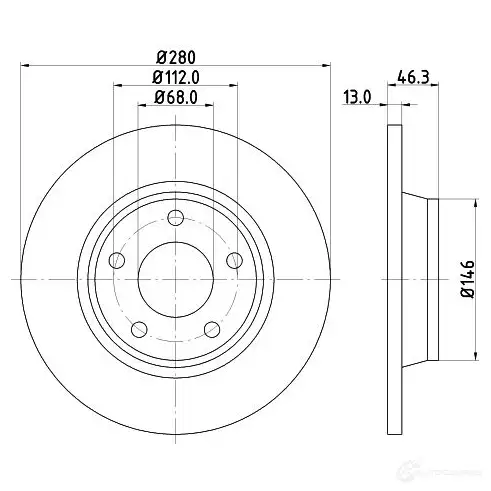 Тормозной диск HELLA 8DD 355 104-171 G7RQ5UZ 539 29PRO 30984