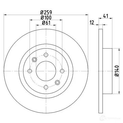 Тормозной диск HELLA PG8F6H5 32091 8DD 355 115-271 547 51PRO - Изображение 1