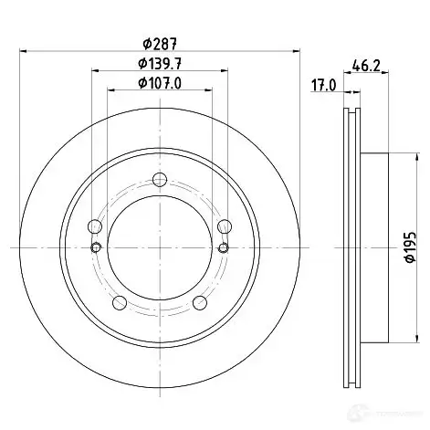 Тормозной диск HELLA 31044 ZPRYY 50 211 8DD 355 104-771 - Изображение 1