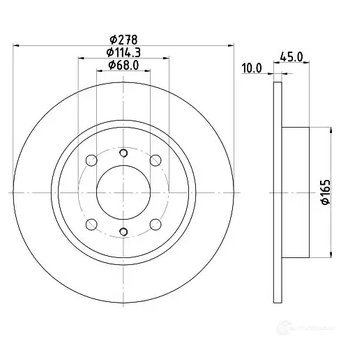 Тормозной диск HELLA QRBFM5V 542 87 31632 8DD 355 110-661