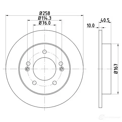 Тормозной диск HELLA 32261 8DD 355 117-011 SBT4MA 55 261PRO - Изображение 1