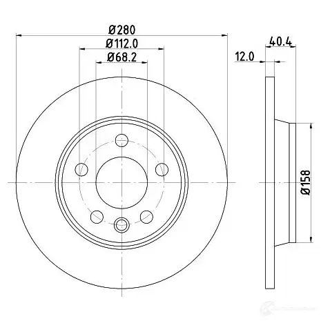 Тормозной диск HELLA 539 59PRO 8DD 355 105-611 31128 N0PNTQ - Изображение 1