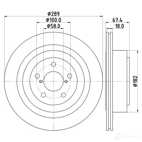 Тормозной диск HELLA 8DD 355 115-121 32076 54736PR O LU4BJ изображение 0