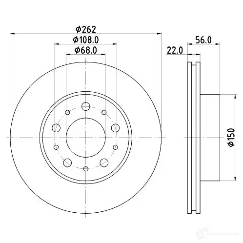 Тормозной диск HELLA 5401 5 8dd355102241 30791 SFGSMI - Изображение 1