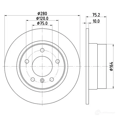 Тормозной диск HELLA 8DD 355 112-641 FL7WH 54460P RO 31830 - Изображение 1