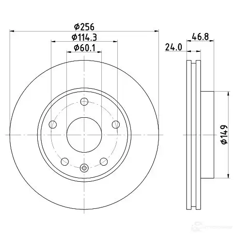 Тормозной диск HELLA ZUDUPS1 8DD 355 113-571 5455 6 31923