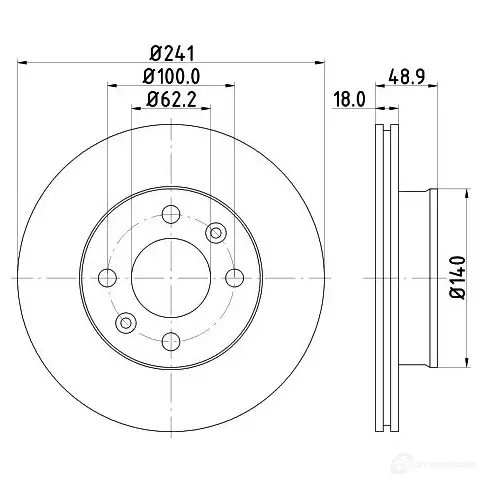 Тормозной диск HELLA 8DD 355 112-791 P8793C 5447 1 31845 - Изображение 1