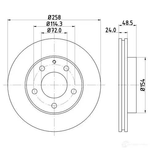 Тормозной диск HELLA 30889 8DD 355 103-221 520 15 771PQ изображение 0