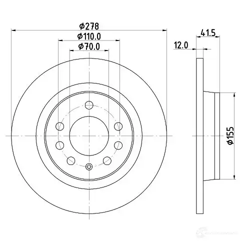 Тормозной диск HELLA RH0VN74 32705 55 705PRO 8DD 355 122-201 изображение 0