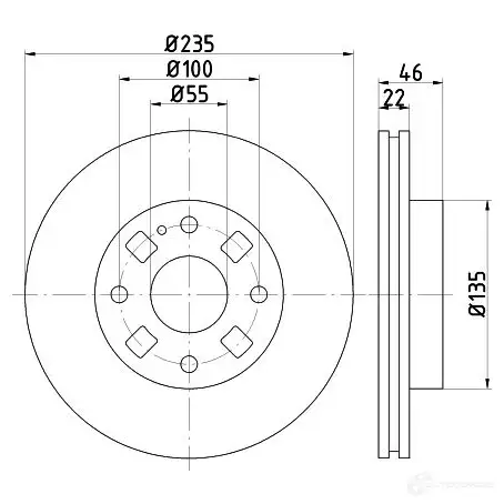 Тормозной диск HELLA 31286 5029 5 MSQTP 8DD 355 107-191 - Изображение 1
