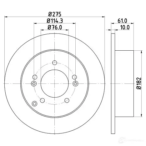 Тормозной диск HELLA T1GL8O8 8DD 355 115-991 32162 5485 8PRO изображение 0