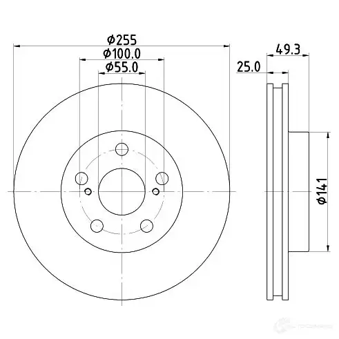 Тормозной диск HELLA 552 50PRO 32258 S6S1FM 8DD 355 116-981 изображение 0