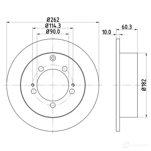 Тормозной диск HELLA 8DD 355 118-661 543 61PRO 70IP9I 32423 изображение 0