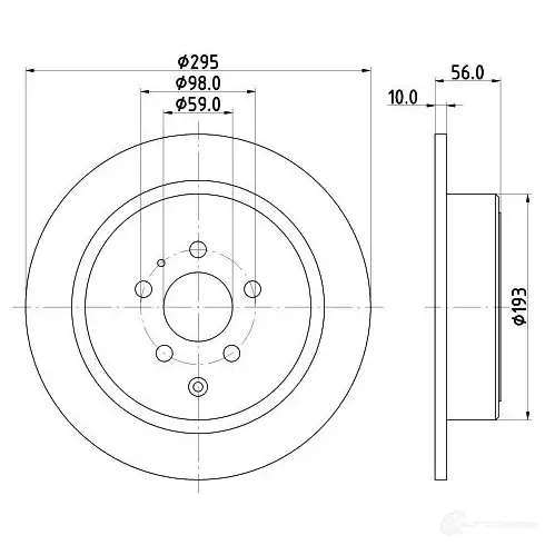Тормозной диск HELLA 31013 8DD 355 104-461 5 0615 HXW4D - Изображение 1