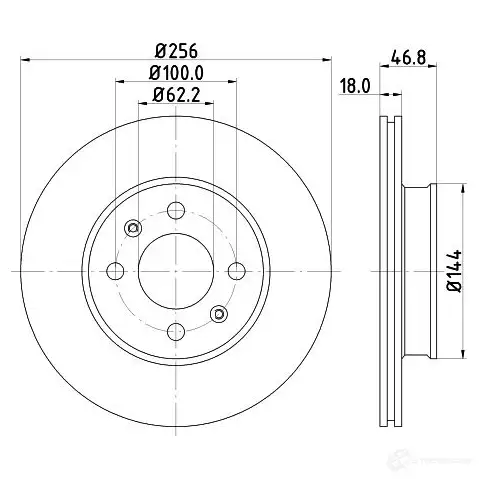 Тормозной диск HELLA 32218 3O0JYL 5504 9 8DD 355 116-561 - Изображение 1