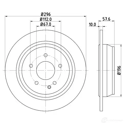 Тормозной диск HELLA 31575 8DD 355 110-091 UUIYCZ 5423 5PRO - Изображение 1
