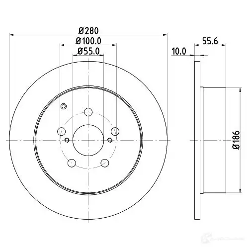 Тормозной диск HELLA 8DD 355 111-671 RRI74 31733 54 357PRO - Изображение 1