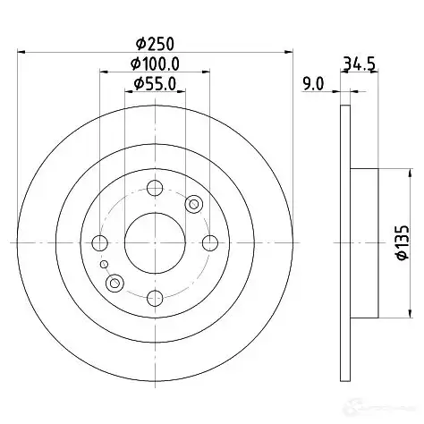 Тормозной диск HELLA YX1DU 30886 8dd355103191 5 0203 изображение 0