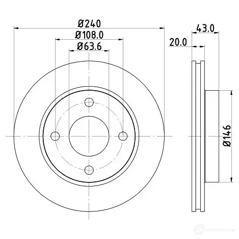Тормозной диск HELLA 51023PR O 30790 8DD 355 102-231 BO80W0N - Изображение 1