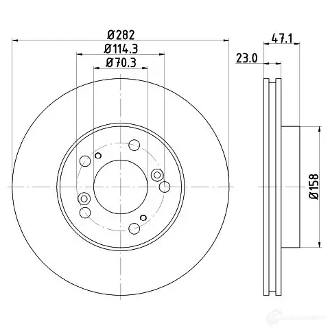 Тормозной диск HELLA 31280 8dd355107131 T8BEA 502 87 изображение 0