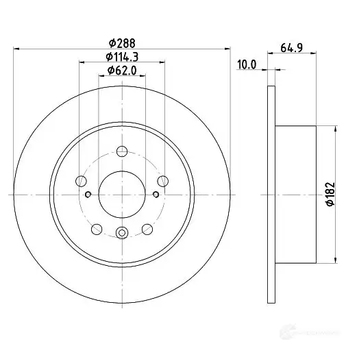 Тормозной диск HELLA 5 4170 D05UY 31472 8DD 355 109-051 - Изображение 1