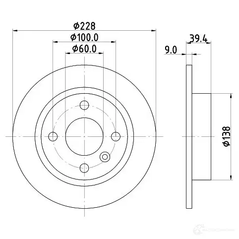 Тормозной диск HELLA 8DD 355 105-441 5 0223 5SKA7 31111 - Изображение 1